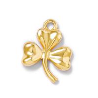 Brass Clover Pendant, durable & Mini & multifunctional & DIY, gold, nickel, lead & cadmium free, 13x17mm, Hole:Approx 1.5mm, 10PCs/Lot, Sold By Lot