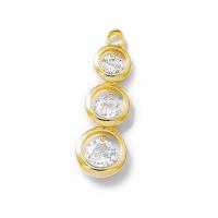 Cubic Zirconia Micro Pave Brass Pendant, durable & Mini & multifunctional & DIY & micro pave cubic zirconia, gold, nickel, lead & cadmium free, 8x24mm, Hole:Approx 1mm, 10PCs/Lot, Sold By Lot