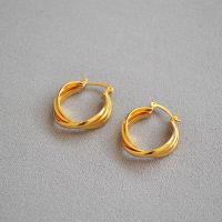 Brass Huggie Hoop Earring, gold color plated, different styles for choice & for woman, metallic color plated, 20mm, Sold By Pair