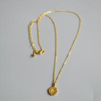 Brass Necklace, with 1.96 inch extender chain, 18K gold plated, micro pave cubic zirconia & for woman, metallic color plated, 12mm, Sold Per Approx 15.74 Inch Strand