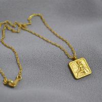 Messing Halskette, goldfarben plattiert, Vintage & für Frau, metallische Farbe plattiert, 18mm, verkauft per ca. 18.11 ZollInch Strang