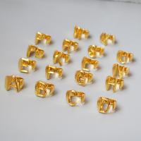 Brass Cuff Finger Ring Alphabet Letter gold color plated Adjustable & for woman metallic color plated 50-56MM Sold By PC