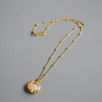 Ожерелья из латуни, Латунь, плакирован золотом, Женский, плакирование металлическим цветом, 15mm, Продан через Приблизительно 16.53 дюймовый Strand