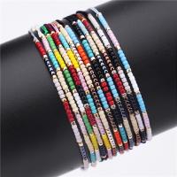 Glass Beads Bracelet Seedbead Round Adjustable & braided bracelet & folk style & for woman 100mm Sold By Strand