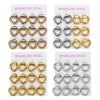 Stainless Steel Stud Earrings, Stud Earring, plated, fashion jewelry & for woman, more colors for choice, 15x16mm, Sold By Set