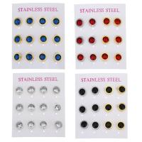 Stainless Steel Stud Earrings Stud Earring plated fashion jewelry & for woman 10mm Sold By Set