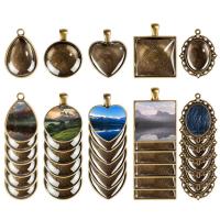Zinc Alloy Pendant Cabochon Setting plated durable & fashion jewelry nickel lead & cadmium free Sold By Set