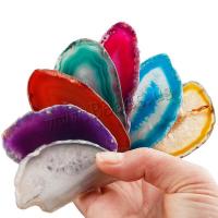 Natural Ice Quartz ahat perle, pozlaćen, Održivi & modni nakit, više boja za izbor, 31.2-47.5x75.2-80x4-5mm, Hole:Approx 2mm, 8računala/Lot, Prodano By Lot