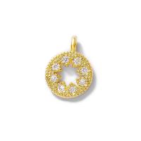 Cubic Zirconia Micro Pave Brass Pendant, Mini & Washable & DIY & micro pave cubic zirconia, gold, nickel, lead & cadmium free, 8x10mm, Hole:Approx 1mm, 10PCs/Lot, Sold By Lot