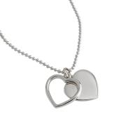 925 Sterling Silver Necklaces with 1.96lnch extender chain Heart plated ball chain & for woman 12mm Sold Per Approx 15.5 Inch Strand