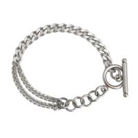 Titanium Steel Bracelet & Bangle, polished, Unisex & different size for choice, metallic color plated, 3mm,5mm, Sold By Strand