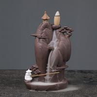 Backflow Incense Burner, Purple Clay, handmade, for home and office & durable & different styles for choice, more colors for choice, Sold By PC