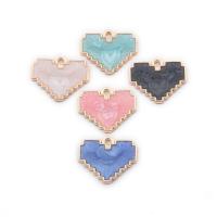 Zinc Alloy Enamel Pendants Heart gold color plated DIY nickel lead & cadmium free Sold By PC