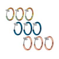 Stainless Steel Huggie Hoop Earring, Donut, plated, Unisex, more colors for choice, 10x1.60x13mm, 30PCs/Lot, Sold By Lot