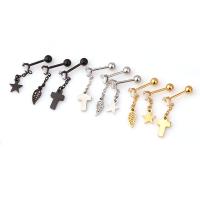 Stainless Steel Stud Earrings, portable & durable & Mini, more colors for choice, 0.8x6mm-4mm, 10Pairs/Bag, Sold By Bag
