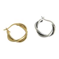 925 Sterling Silver Hoop Earrings, Donut, plated, Korean style & for woman, more colors for choice, 4mm, 20mm, Sold By Pair