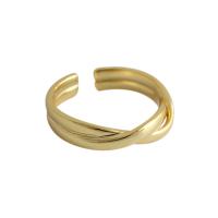 925 Sterling Silver Pljuska prst prsten, pozlaćen, prilagodljiv & za žene, više boja za izbor, 4.7mm, 16.1mm, Veličina:5.5, Prodano By PC