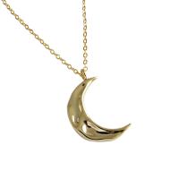 925 Sterling Silver Necklaces Moon plated oval chain & for woman Sold Per Approx 15.9-17.7 Inch Strand