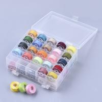 Sewing Thread Polyester with Plastic Rectangle handmade & DIY mixed colors Approx 6mm Inner Approx 20mm Sold By Box