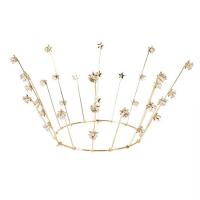 Bridal Tiaras, Metal Alloy, with Crystal, Crown, gold color plated, DIY, metallic color plated, 100x105mm, 10PCs/Lot, Sold By Lot