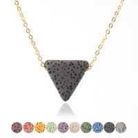 Natural Gemstone Necklace, Lava, Triangle, plated, for woman, more colors for choice, 500mmuff0c17*17mm, Sold By PC
