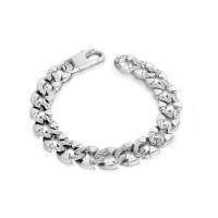 Titanium Steel Bracelet & Bangle polished fashion jewelry & for man silver color Sold By PC