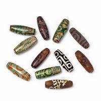 Naturlige tibetanske Agate Dzi Beads, Bærbare & Bæredygtig & Mini & slidstærkt, flere farver til valg, Hole:Ca. 2mm, 2pc'er/Bag, Solgt af Bag