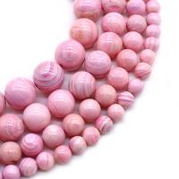 Χάντρες Φυσικό Ροζ Shell, Pink Shell, Γύρος, γυαλισμένο, DIY & διαφορετικό μέγεθος για την επιλογή, περισσότερα χρώματα για την επιλογή, Sold Per Περίπου 15 inch Strand