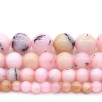 Natural Chalcedony Bead Pink Opal Round polished DIY pink Sold Per Approx 15 Inch Strand