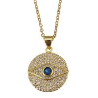 Brass Necklace with stainless steel chain with 2 inch extender chain gold color plated micro pave cubic zirconia & for woman metallic color plated 1.5mm Sold Per Approx 17 Inch Strand