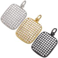 Cubic Zirconia Micro Pave Brass Pendant, plated, DIY & micro pave cubic zirconia, more colors for choice, 14x23mm, Hole:Approx 3.5mm, 10PCs/Lot, Sold By Lot
