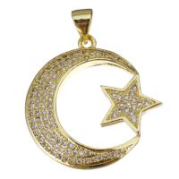 Cubic Zirconia Micro Pave Brass Pendant, plated, fashion jewelry & DIY & with cubic zirconia, nickel, lead & cadmium free, 24x24x3.50mm, Hole:Approx 3.5x4.5mm, 10PCs/Lot, Sold By Lot