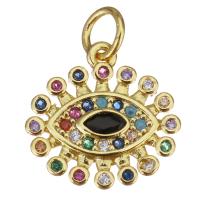 Cubic Zirconia Micro Pave Brass Pendant, plated, fashion jewelry & DIY & with cubic zirconia, nickel, lead & cadmium free, 14x14x2mm, Hole:Approx 3.5mm, 10PCs/Lot, Sold By Lot