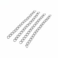 Stainless Steel Extender Chain, plated, durable & DIY & different size for choice, 0.60x3x4mm, Sold By PC