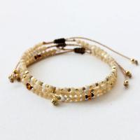 Shell Jewelry Bracelet with Copper Alloy Round gold color plated Unisex & adjustable 3mm Length Approx 7.5 Inch Sold By Bag