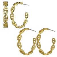 Brass Hoop Earring, plated, for woman & hollow, more colors for choice, 4x22x23mm,0.5mm, Sold By Pair