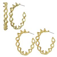 Brass Hoop Earring plated for woman & hollow 0.5mm Sold By Pair