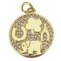 Cubic Zirconia Micro Pave Brass Pendant, plated, fashion jewelry & DIY & with cubic zirconia, nickel, lead & cadmium free, 19x17x2.50mm, Hole:Approx 3.5mm, 10PCs/Lot, Sold By Lot