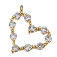 Cubic Zirconia Micro Pave Brass Pendant, plated, fashion jewelry & DIY & with cubic zirconia, nickel, lead & cadmium free, 12x14x2.50mm, Hole:Approx 1.5mm, 10PCs/Lot, Sold By Lot