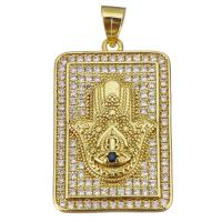 Cubic Zirconia Micro Pave Brass Pendant, plated, fashion jewelry & DIY & with cubic zirconia, nickel, lead & cadmium free, 18x27.50x4.50mm, Hole:Approx 3.5x4mm, 10PCs/Lot, Sold By Lot