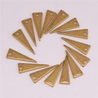 Pingentes Jóias de bronze, cobre, Triângulo, DIY, cor original, níquel, chumbo e cádmio livre, 17.50x6x1.50mm, Buraco:Aprox 1.5mm, 500PCs/Bag, vendido por Bag