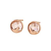 925 Sterling Silver Stud Earrings with Crystal plated Korean style & for woman 71mm Sold By Pair