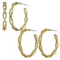 Brass Hoop Earring, plated, for woman & hollow, more colors for choice, 3.5x29x30mm,0.5mm, Sold By Pair