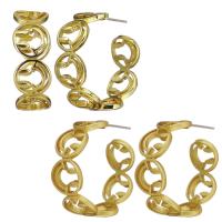 Brass Hoop Earring, Smiling Face, plated, for woman & hollow, more colors for choice, 8x24x26mm,0.5mm, Sold By Pair