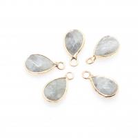 Gemstone Pendants Jewelry with Zinc Alloy Teardrop & faceted Approx 2mm Sold By Bag