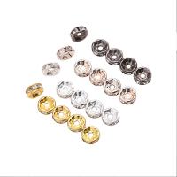Tibetan Style Spacer Beads, with Rhinestone, Round, plated, DIY & different size for choice, more colors for choice, 4-8mm, Sold By PC