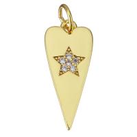 Cubic Zirconia Micro Pave Brass Pendant, plated, fashion jewelry & DIY & with cubic zirconia, nickel, lead & cadmium free, 9x20x1.50mm, Hole:Approx 3.5mm, 10PCs/Lot, Sold By Lot