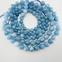 Gemstone Jewelry Beads Aquamarine Round polished durable & Mini blue Sold By PC