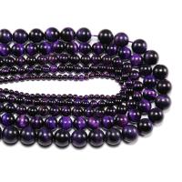 Natural Tiger Eye Beads polished durable & Mini & DIY purple Sold By Strand