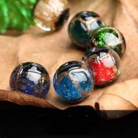 Gold Foil Lampwork Beads Round DIY 12mm Sold By Bag